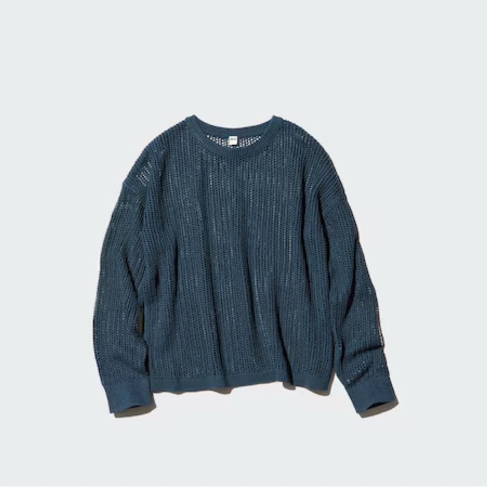 Uniqlo 3D Mesh Knit Sweater in Deep Turquoise. szXXS